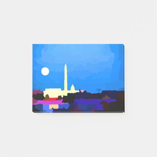 Washington DC Skyline Full Moon Post-it® Notes (Voorkant)