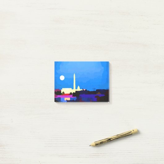Washington DC Skyline Full Moon Post-it® Notes (Op bureau)