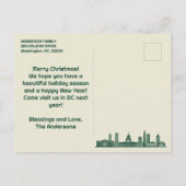 Washington, DC Skyline Happy Holiday Briefkaart (Achterkant)