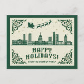 Washington, DC Skyline Happy Holiday Briefkaart (Voorkant)