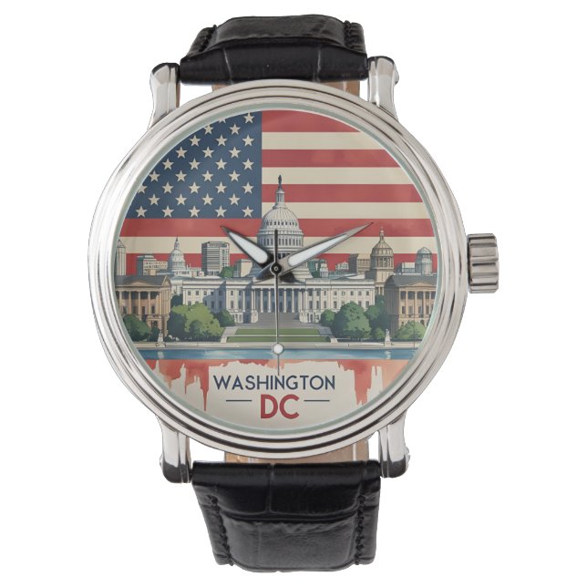 Washington DC Skyline Horloge (Voorkant)