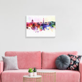 Washington DC skyline in watercolor background Canvas Afdruk (Insitu (Woonkamer))