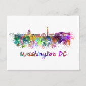 Washington DC skyline in watercolor Briefkaart (Voorkant)