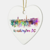 Washington DC skyline in watercolor Keramisch Ornament (Links)