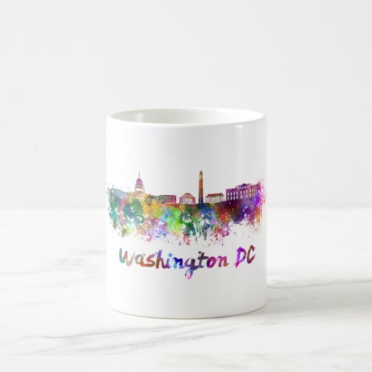 Washington DC skyline in watercolor Koffiemok (Center)