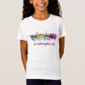 Washington DC skyline in watercolor T-shirt (Voorkant)