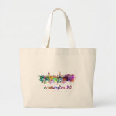 Washington DC-skyline in waterverf Grote Tote Bag (Voorkant)