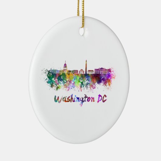 Washington DC-skyline in waterverf Keramisch Ornament (Rechts)