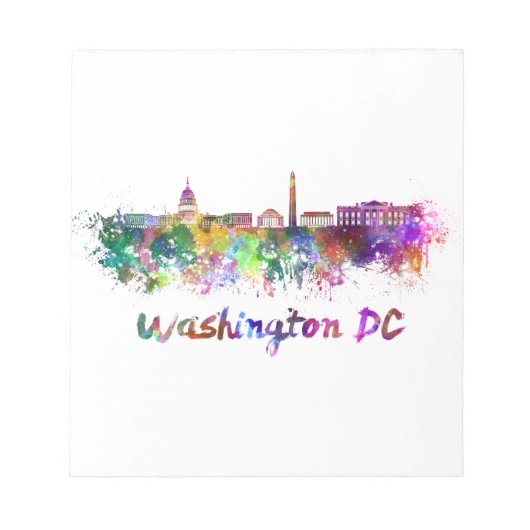 Washington DC-skyline in waterverf Notitieblok (Voorkant)