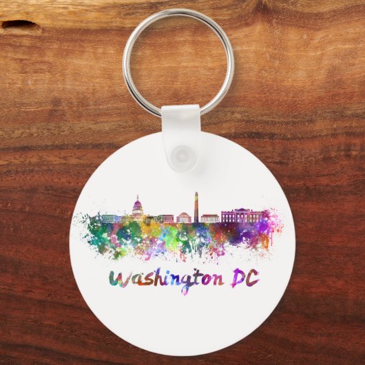 Washington DC-skyline in waterverf Sleutelhanger (Voorkant)