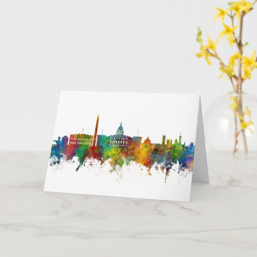 Washington DC Skyline Kaart (Gele Bloem)
