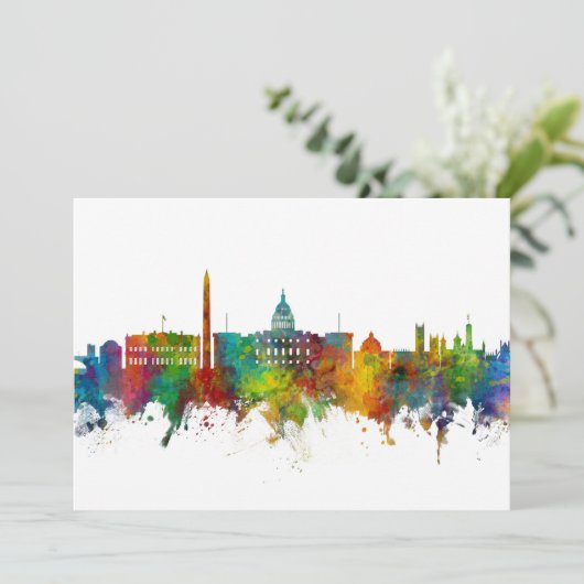 Washington DC Skyline Kaart (Staand voorkant)