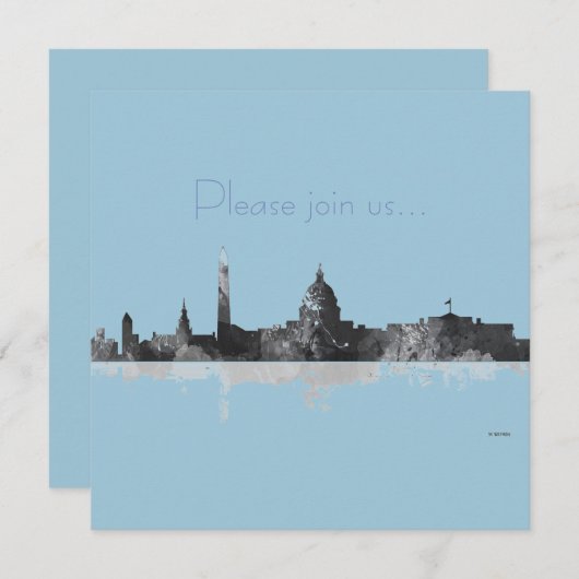 WASHINGTON DC SKYLINE KAART (Voorkant / Achterkant)