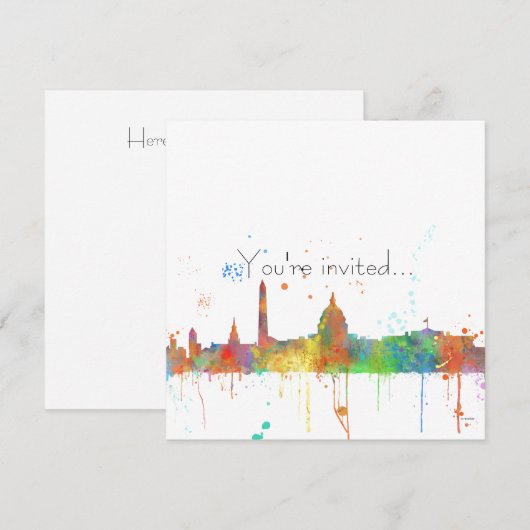 WASHINGTON DC SKYLINE KAART (Voorkant / Achterkant)