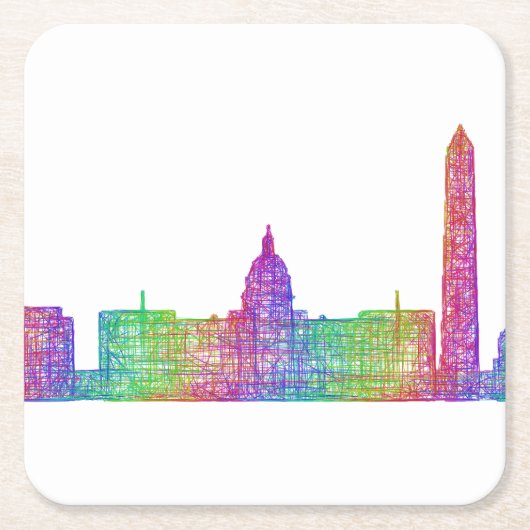 Washington DC skyline Kartonnen Onderzetters (Voorkant)
