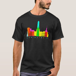 Washington DC Skyline kleurrijke Amerikaanse stads T-shirt