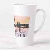 Washington DC Skyline Latitude en Lengtegraad Latte Mok (Rechts)