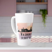 Washington DC Skyline Latitude en Lengtegraad Latte Mok