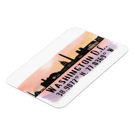 Washington DC Skyline Latitude en Lengtegraad Magneet