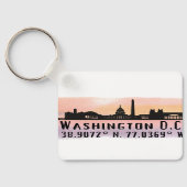 Washington DC Skyline Latitude en Lengtegraad Sleutelhanger (Achterkant)