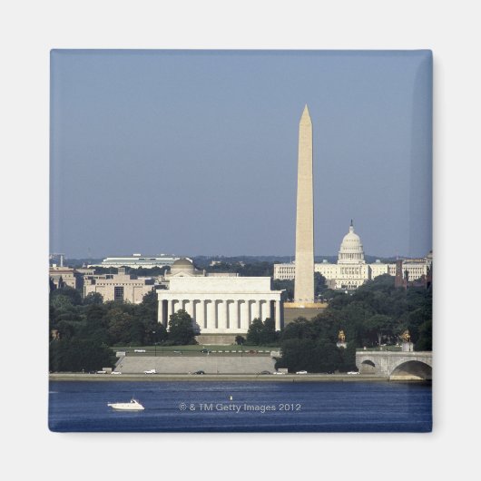 Washington DC Skyline met US Capitol Building 2 Magneet (Voorkant)