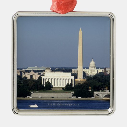 Washington DC Skyline met US Capitol Building 2 Metalen Ornament (Voorkant)