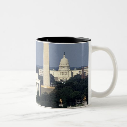Washington DC Skyline met US Capitol Building 2 Tweekleurige Koffiemok (Rechts)