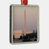 Washington, DC Skyline Metalen Ornament (Rechts)