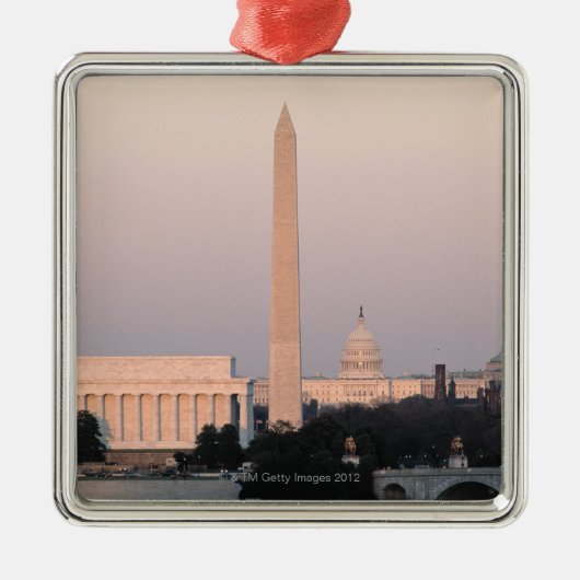 Washington, DC Skyline Metalen Ornament (Voorkant)
