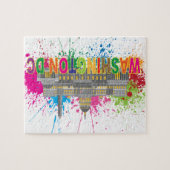 Washington DC Skyline Paint Splatter Illustratie Legpuzzel (Horizontaal)