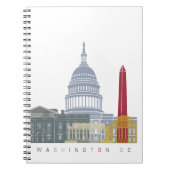 Washington DC skyline poster Notitieboek (Voorkant)