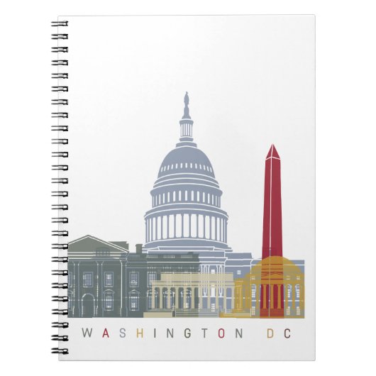 Washington DC skyline poster Notitieboek (Voorkant)