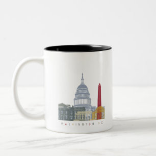 Washington DC skyline poster Tweekleurige Koffiemok