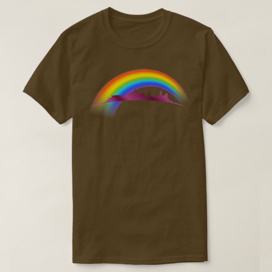 Washington DC Skyline Rainbow Pride LGBTQ T-shirt (Design voorkant)