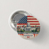 Washington DC Skyline Ronde Button 3,2 Cm (Voorkant /achterkant)