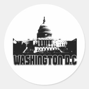 Washington DC Skyline Ronde Sticker
