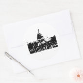 Washington DC Skyline Ronde Sticker (Envelop)