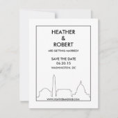 Washington DC Skyline Save the Date (zwart) (Voorkant)