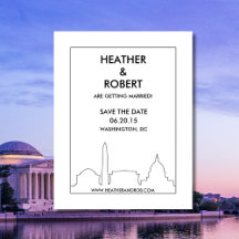Washington DC Skyline Save the Date (zwart)