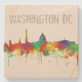 Washington DC Skyline SG Stenen Onderzetter (Voorkant)