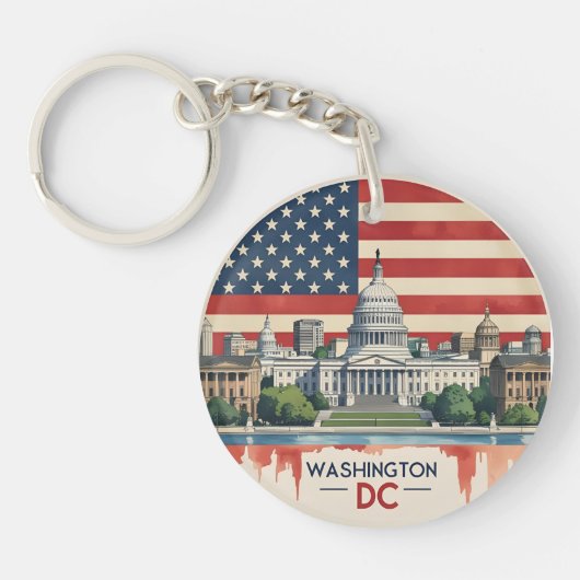 Washington DC Skyline Sleutelhanger (Voorkant)
