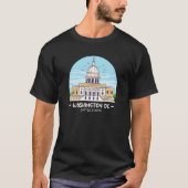 Washington DC Skyline USA City Landmark US Capitol T-shirt (Voorkant)