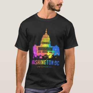 Washington DC Skyline Waterverf Souvenirs Cadeaus T-shirt