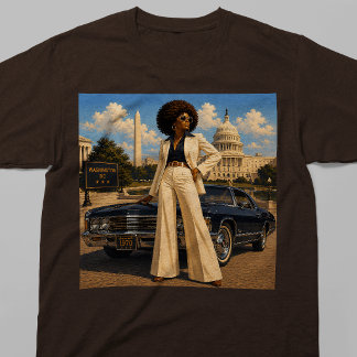 Washington DC Soul Retro Zwarte Vrouw Vintage T-shirt