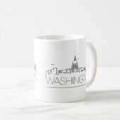 Washington DC | Stad gestileerde Skyline Koffiemok (Voorkant rechts)