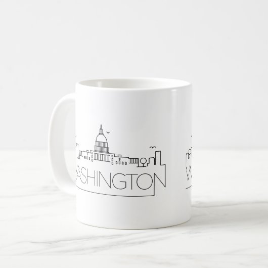 Washington DC | Stad gestileerde Skyline Koffiemok (Voorkant links)