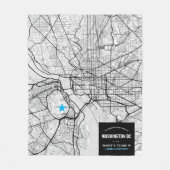 Washington, DC. Stadskaart + Vermeld je locatie Fleece Deken (Voorkant)