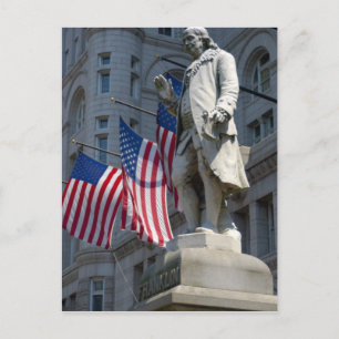 Washington, DC, standbeeld van Benjamin Franklin Briefkaart
