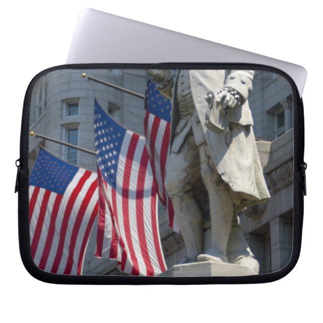 Washington, DC, standbeeld van Benjamin Franklin Laptop Sleeve (Voorkant)