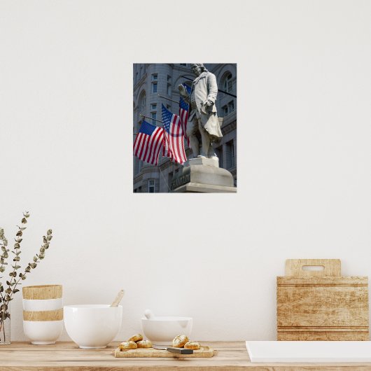 Washington, DC, standbeeld van Benjamin Franklin Poster (Keuken)